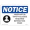 Signmission OSHA Sign, Hard Hats Glasses Required Beyond, 14in X 10in Rigid Plastic, 14" W, 10" H, Landscape OS-NS-P-1014-L-15792 - alternate 1